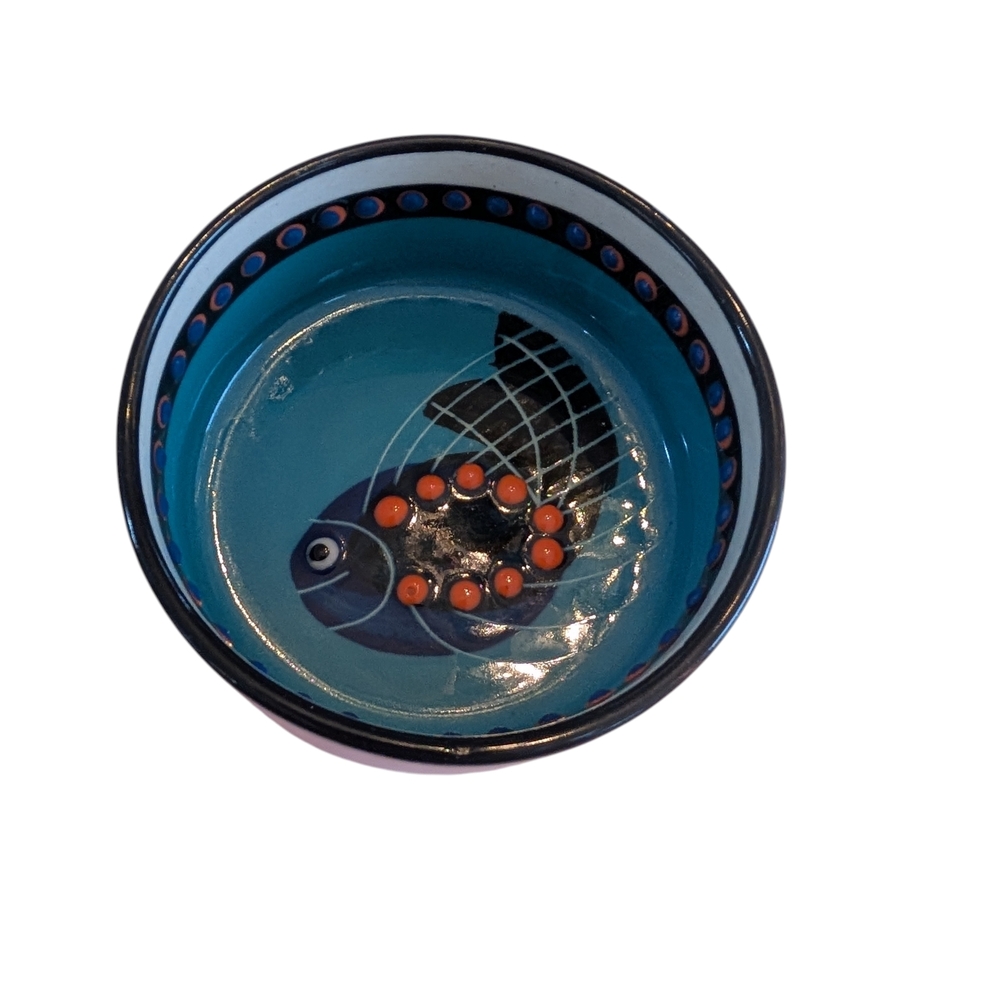 Small Hand-Painted African Pottery Bowl | Signed Studio Art | Folk Art | Tribal